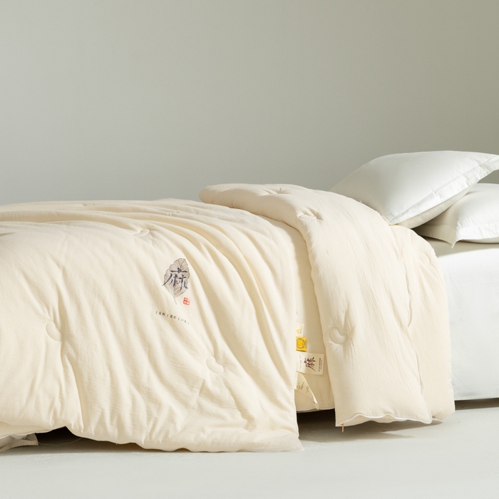 91家纺网 家纺一手货源 找家纺 （总）纪梵茜 2025新款雨露亚麻大豆被棉麻冬被李官奇正品全棉大豆子母被双胎被