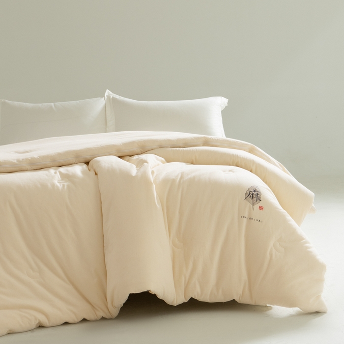 91家纺网 家纺一手货源 找家纺 （总）纪梵茜 2025新款雨露亚麻大豆被棉麻冬被李官奇正品全棉大豆子母被双胎被