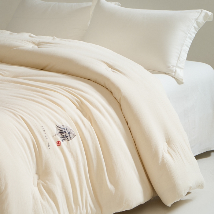 91家纺网 家纺一手货源 找家纺 （总）纪梵茜 2025新款雨露亚麻大豆被棉麻冬被李官奇正品全棉大豆被子被芯