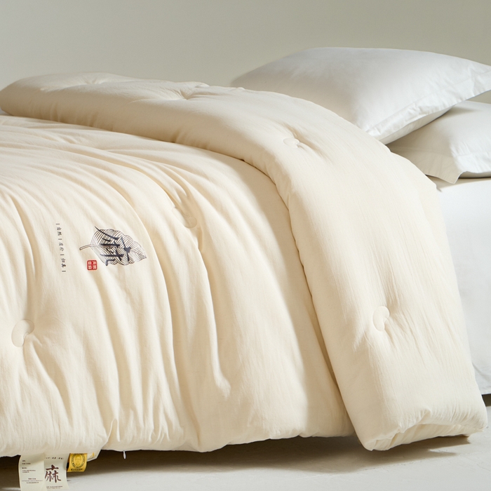 91家纺网 家纺一手货源 找家纺 （总）纪梵茜 2025新款雨露亚麻大豆被棉麻冬被李官奇正品全棉大豆被子被芯