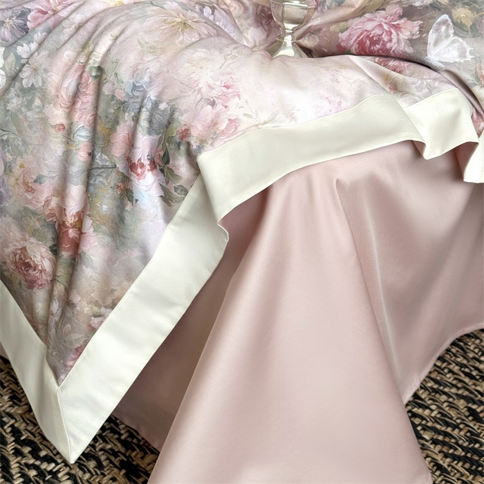 91家纺网 家纺一手货源 找家纺 （总）鹿班家居 2025秋冬款100S长绒棉数码印花系列四件套-春水微澜（标准会员-20元）