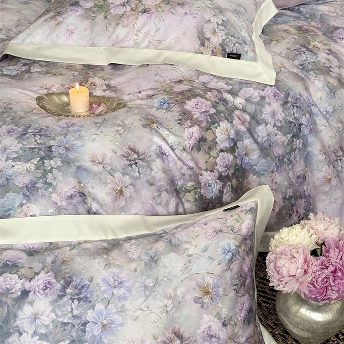 91家纺网 家纺一手货源 找家纺 鹿班家居 2025秋冬款100S长绒棉数码印花系列四件套-春水微澜（标准会员-20元） 春水微澜-紫色