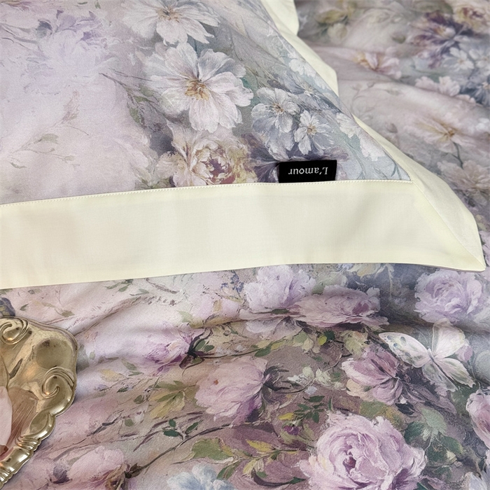 91家纺网 家纺一手货源 找家纺 鹿班家居 2025秋冬款100S长绒棉数码印花系列四件套-春水微澜（标准会员-20元） 春水微澜-紫色