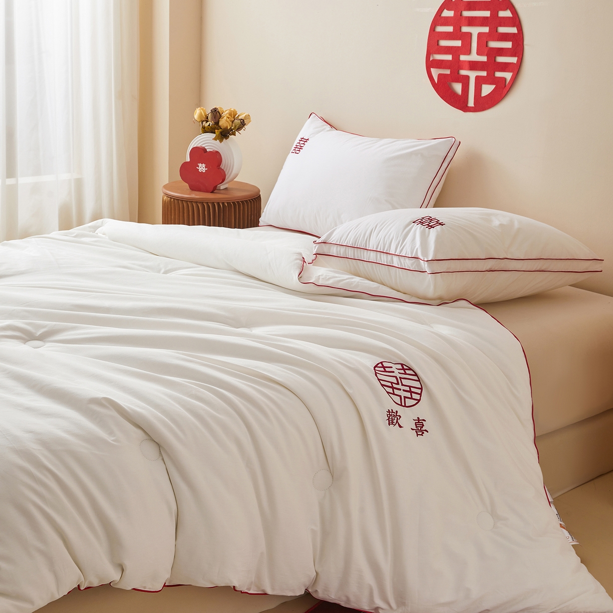 91家纺网 家纺一手货源 找家纺 （总）欧乐蒂 2025新款婚庆刺绣纤维被