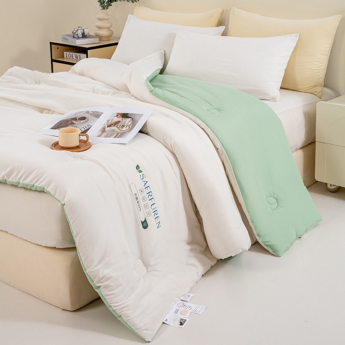 91家纺网 家纺一手货源 找家纺 （总）憨豆家纺 2025新款升级双拼原棉夏被空调被夏凉被大豆纤维被学生宿舍被子被芯春秋被直播冬被【含质检报告买家秀】