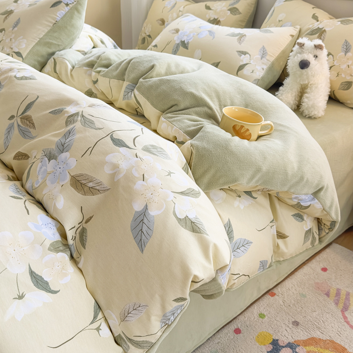 91家纺网 家纺一手货源 找家纺 （总）KA家纺 2025新款秋冬A棉B绒纯棉牛奶绒棉加绒四件套