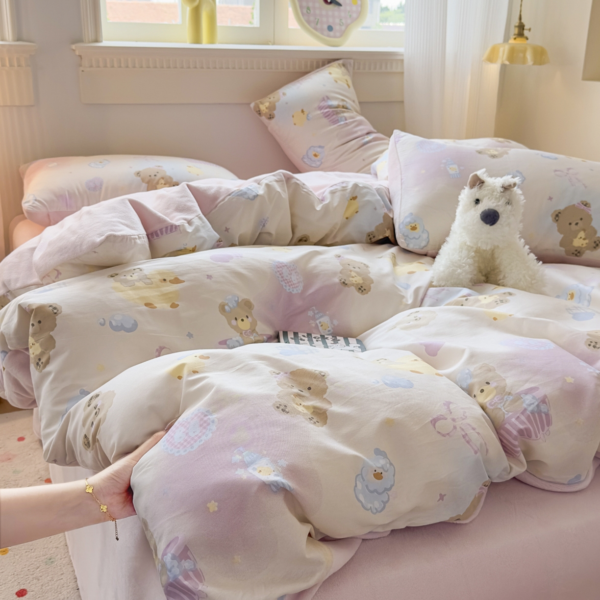 91家纺网 家纺一手货源 找家纺 （总）KA家纺 2025新款秋冬A棉B绒纯棉牛奶绒棉加绒四件套