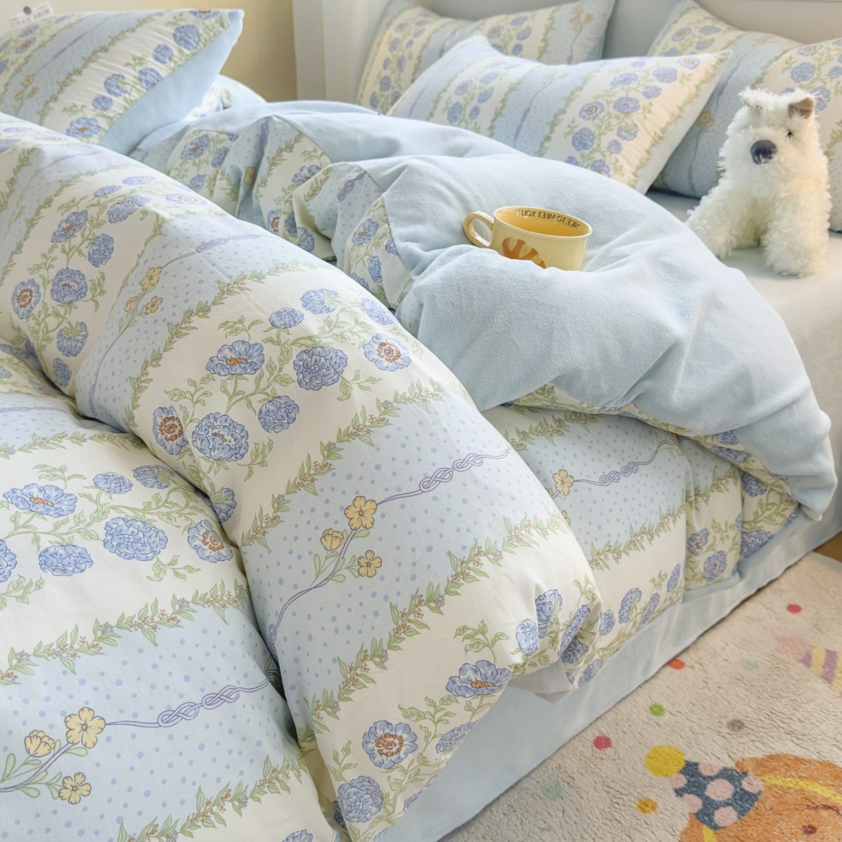 91家纺网 家纺一手货源 找家纺 （总）KA家纺 2025新款秋冬A棉B绒纯棉牛奶绒棉加绒四件套