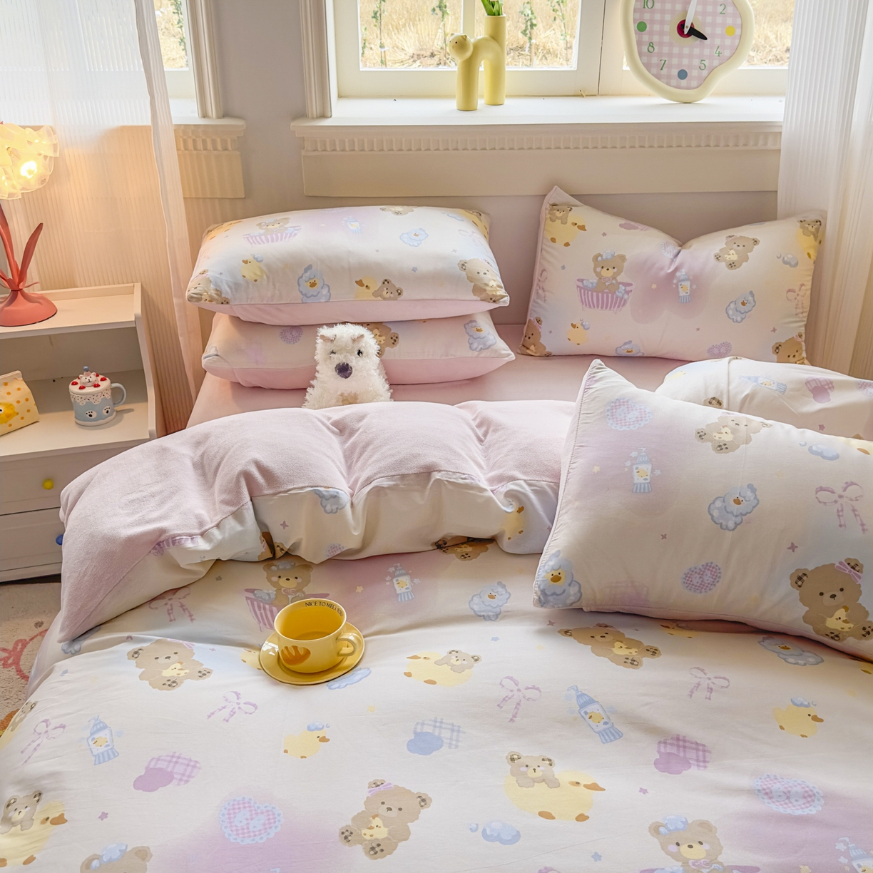 91家纺网 家纺一手货源 找家纺 （总）KA家纺 2025新款秋冬A棉B绒纯棉牛奶绒棉加绒四件套