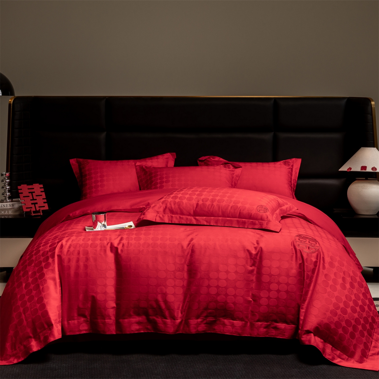 91家纺网 家纺一手货源 找家纺 （总）欧乐蒂 2025新款高支高密婚庆提花四件套