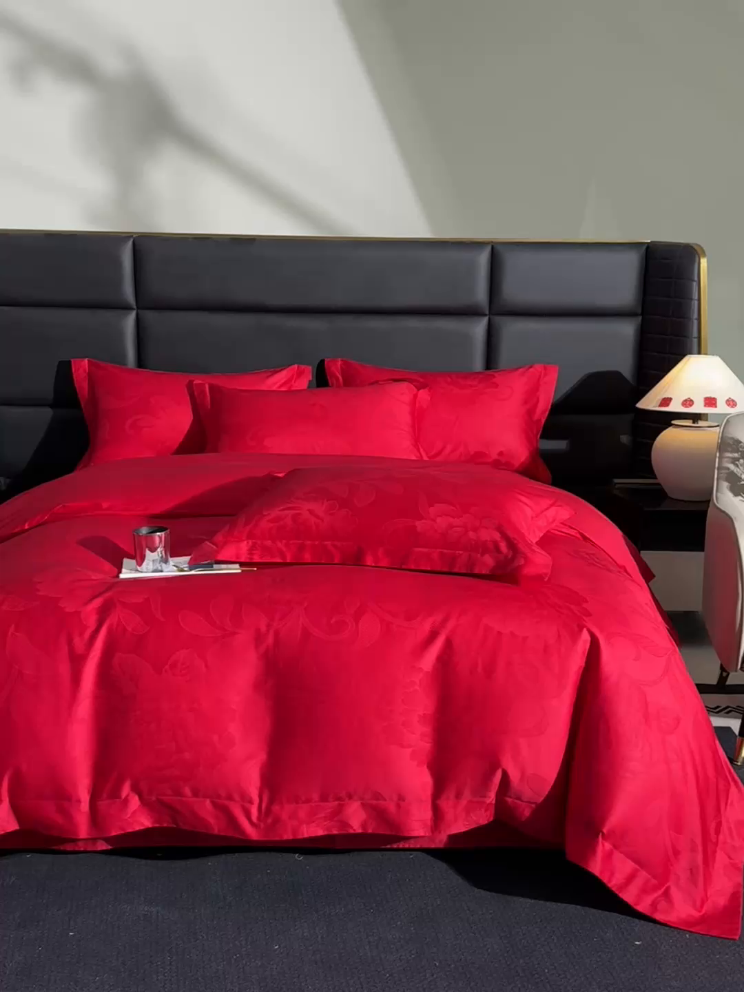 91家纺网 家纺一手货源 找家纺 （总）欧乐蒂 2025新款高支高密婚庆提花四件套