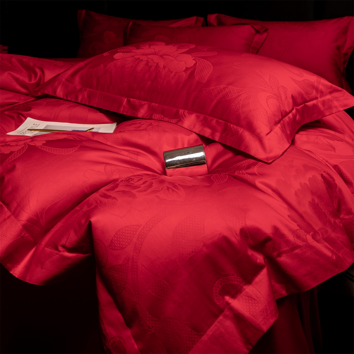 91家纺网 家纺一手货源 找家纺 （总）欧乐蒂 2025新款高支高密婚庆提花四件套