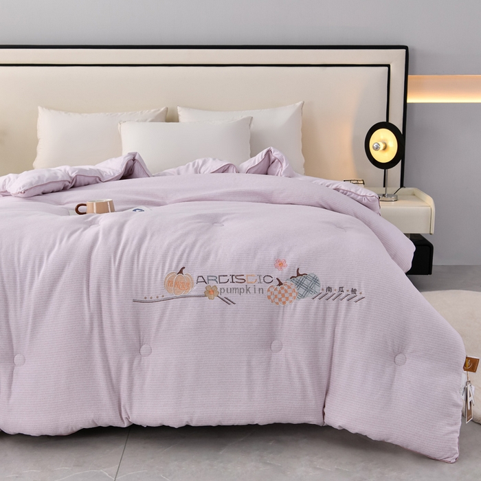 91家纺网 家纺一手货源 找家纺 小牛席业 2025新款A类南瓜被芯 南瓜被系列（粉色）