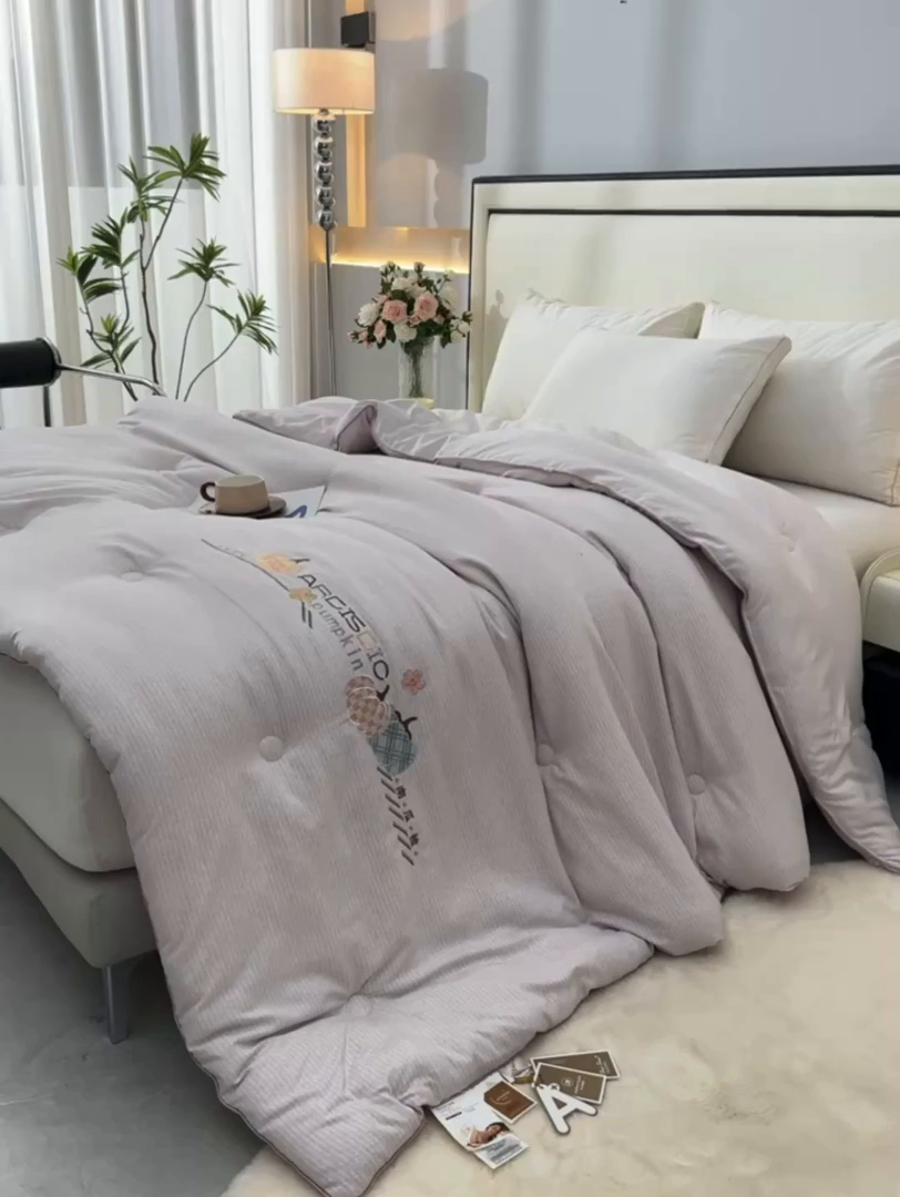 91家纺网 家纺一手货源 找家纺 小牛席业 2025新款A类南瓜被芯 南瓜被系列（粉色）