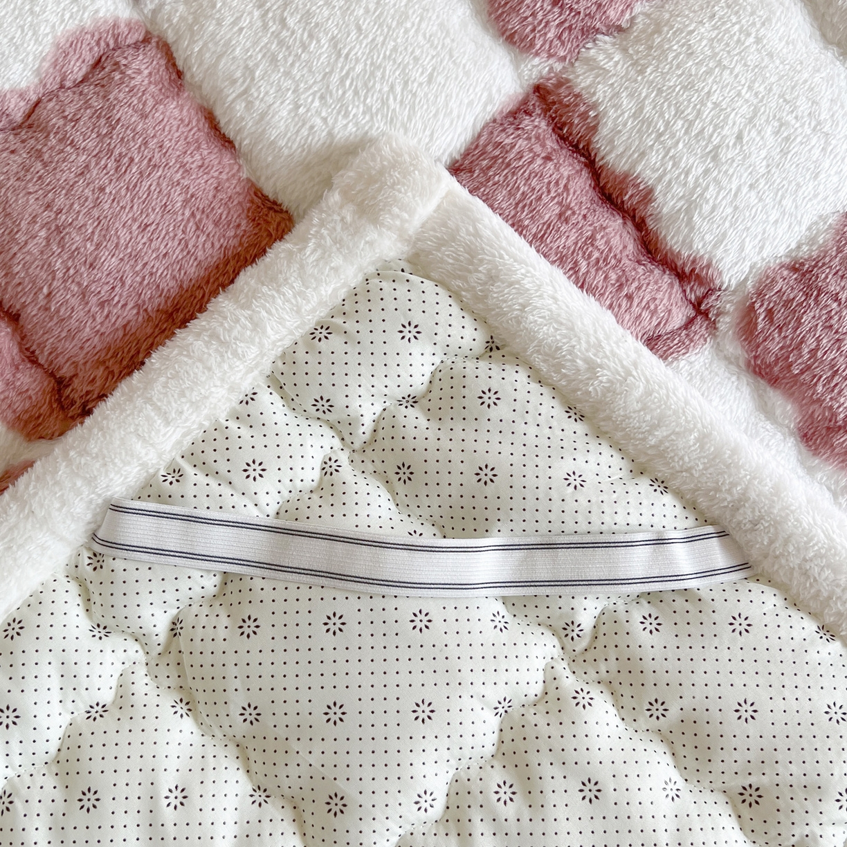 91家纺网 家纺一手货源 找家纺 眠势力 2025新款北极绒学生床垫加绒牛奶绒床褥子秋冬保暖珊瑚绒夹棉上下铺床护垫 棋盘格-豆沙