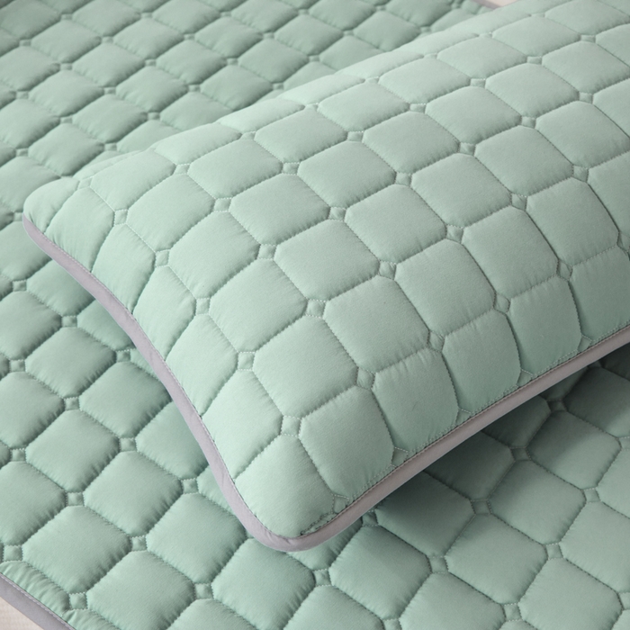 91家纺网 家纺一手货源 找家纺 拾小柒 2025新款A类原棉大豆纤维加厚床褥子床垫保护垫铺床款学生款 绿 学生款