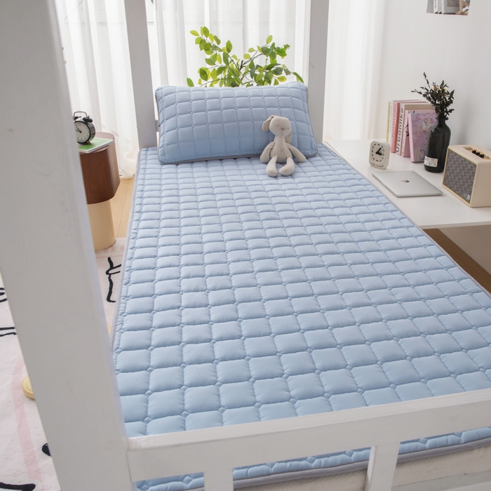 91家纺网 家纺一手货源 找家纺 拾小柒 2025新款A类原棉大豆纤维加厚床褥子床垫保护垫铺床款学生款 蓝 学生款