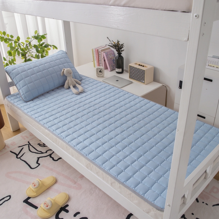 91家纺网 家纺一手货源 找家纺 拾小柒 2025新款A类原棉大豆纤维加厚床褥子床垫保护垫铺床款学生款 蓝 学生款