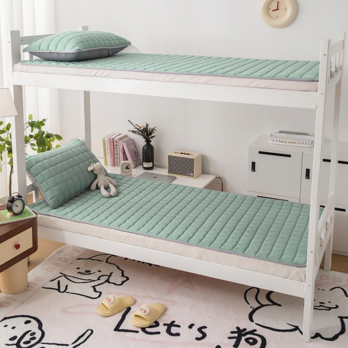 91家纺网 家纺一手货源 找家纺 拾小柒 2025新款A类原棉大豆纤维加厚床褥子床垫保护垫铺床款学生款 绿 学生款