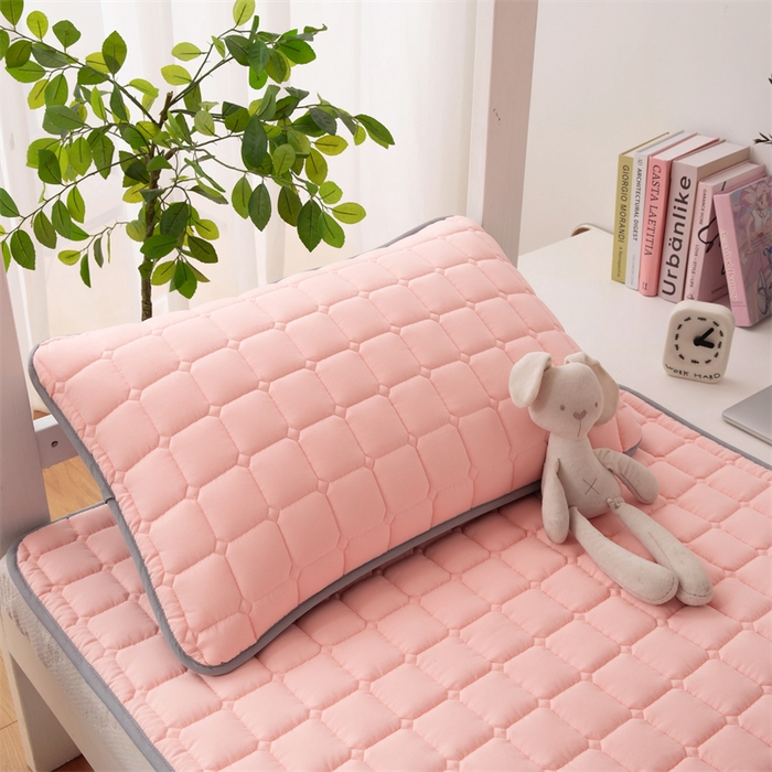 91家纺网 家纺一手货源 找家纺 拾小柒 2025新款A类原棉大豆纤维加厚床褥子床垫保护垫铺床款学生款 粉 学生款