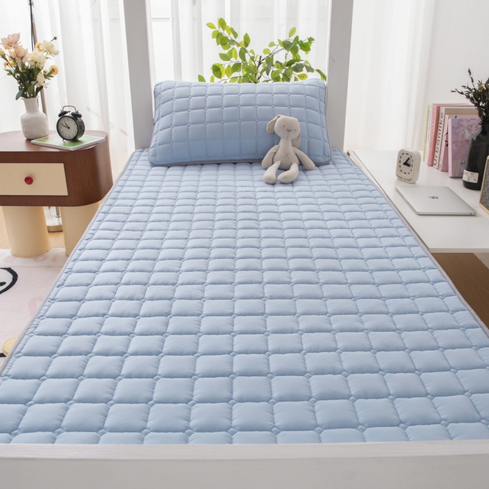 91家纺网 家纺一手货源 找家纺 拾小柒 2025新款A类原棉大豆纤维加厚床褥子床垫保护垫铺床款学生款 蓝 学生款