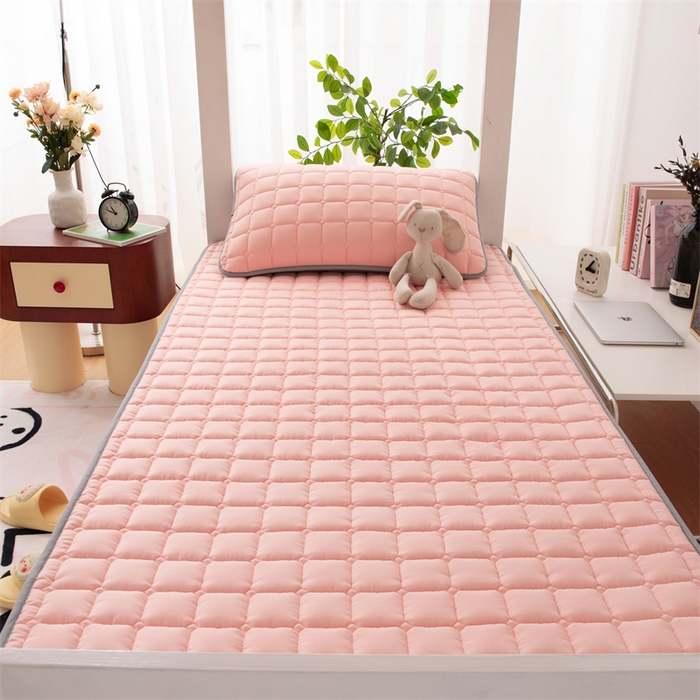 91家纺网 家纺一手货源 找家纺 拾小柒 2025新款A类原棉大豆纤维加厚床褥子床垫保护垫铺床款学生款 粉 学生款