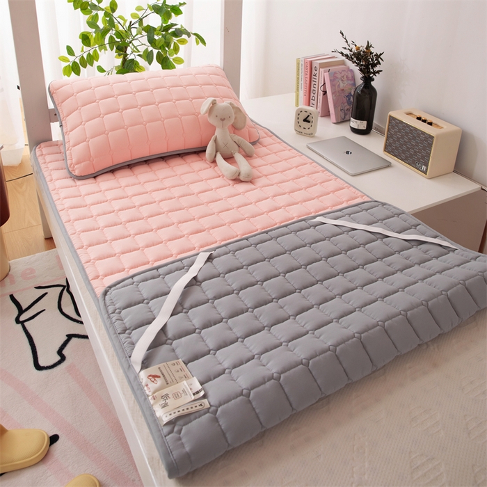 91家纺网 家纺一手货源 找家纺 拾小柒 2025新款A类原棉大豆纤维加厚床褥子床垫保护垫铺床款学生款 粉 学生款