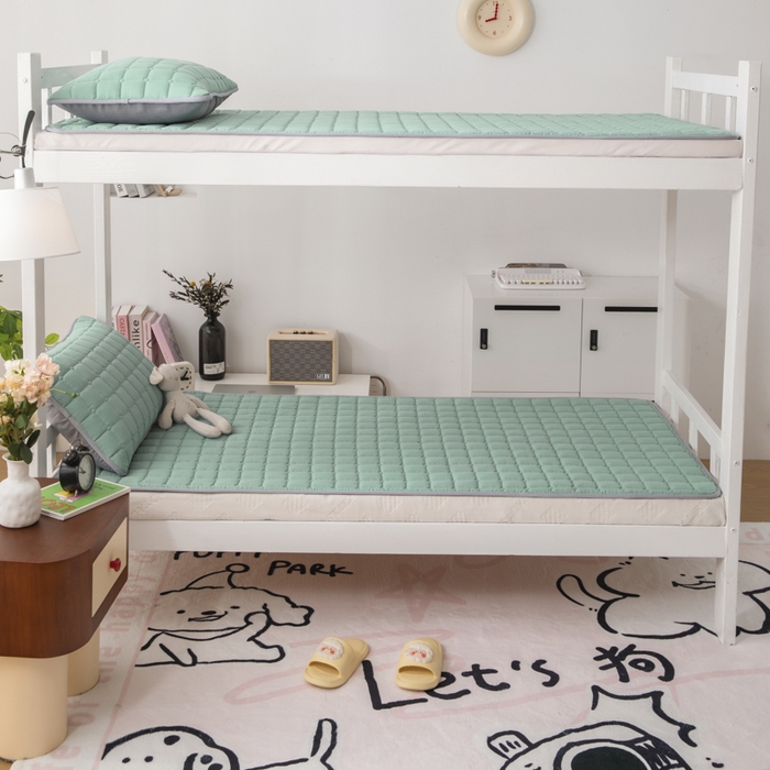 91家纺网 家纺一手货源 找家纺 拾小柒 2025新款A类原棉大豆纤维加厚床褥子床垫保护垫铺床款学生款 绿 学生款