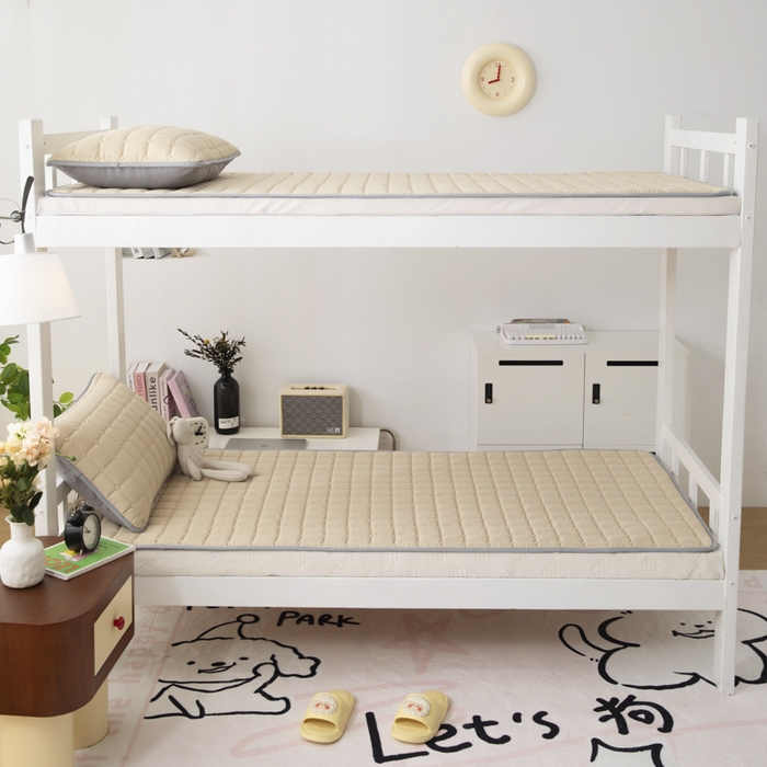 91家纺网 家纺一手货源 找家纺 拾小柒 2025新款A类原棉大豆纤维加厚床褥子床垫保护垫铺床款学生款 咖 学生款