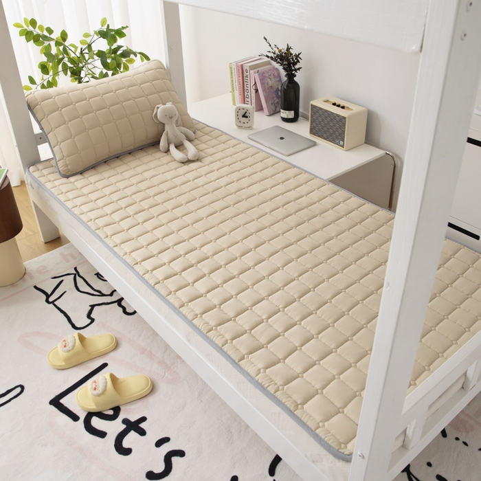 91家纺网 家纺一手货源 找家纺 拾小柒 2025新款A类原棉大豆纤维加厚床褥子床垫保护垫铺床款学生款 咖 学生款