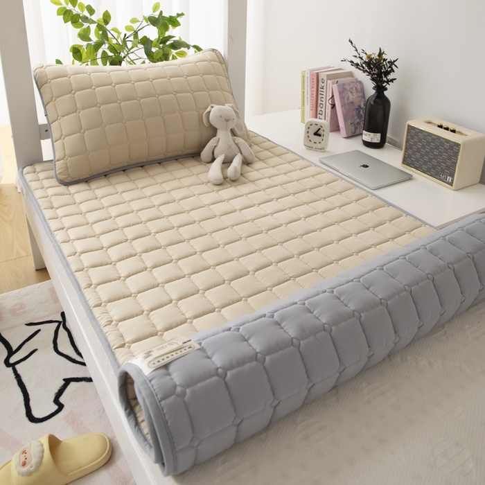 91家纺网 家纺一手货源 找家纺 拾小柒 2025新款A类原棉大豆纤维加厚床褥子床垫保护垫铺床款学生款 咖 学生款