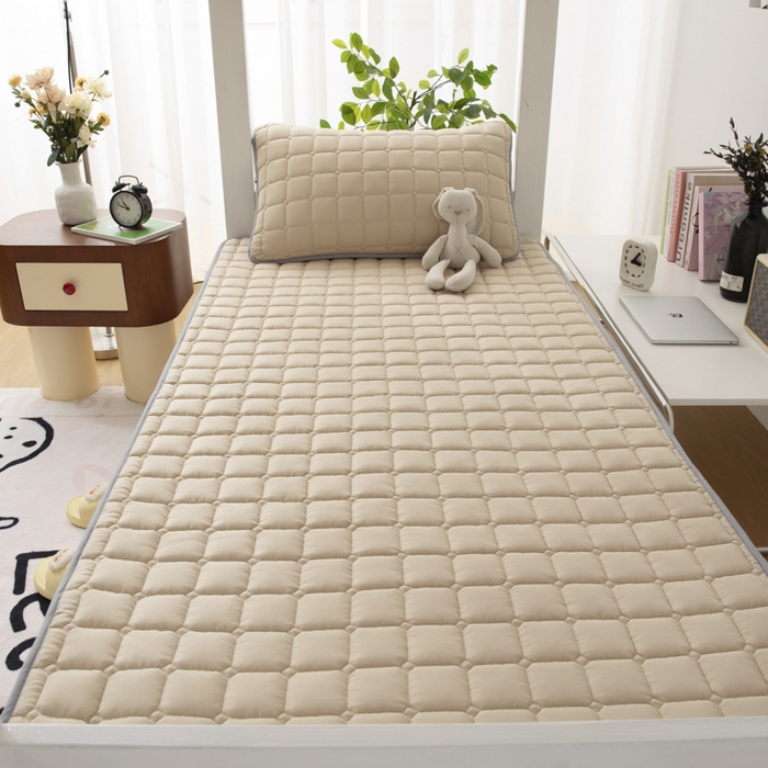 91家纺网 家纺一手货源 找家纺 拾小柒 2025新款A类原棉大豆纤维加厚床褥子床垫保护垫铺床款学生款 咖 学生款