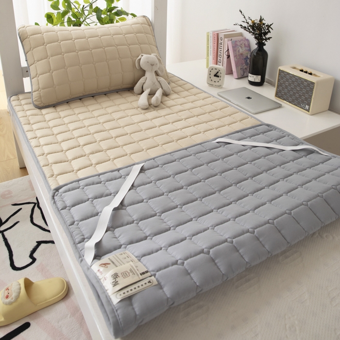 91家纺网 家纺一手货源 找家纺 拾小柒 2025新款A类原棉大豆纤维加厚床褥子床垫保护垫铺床款学生款 咖 学生款