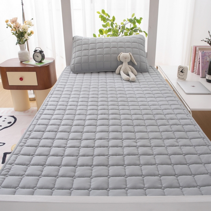 91家纺网 家纺一手货源 找家纺 拾小柒 2025新款A类原棉大豆纤维加厚床褥子床垫保护垫铺床款学生款 高级灰 学生款