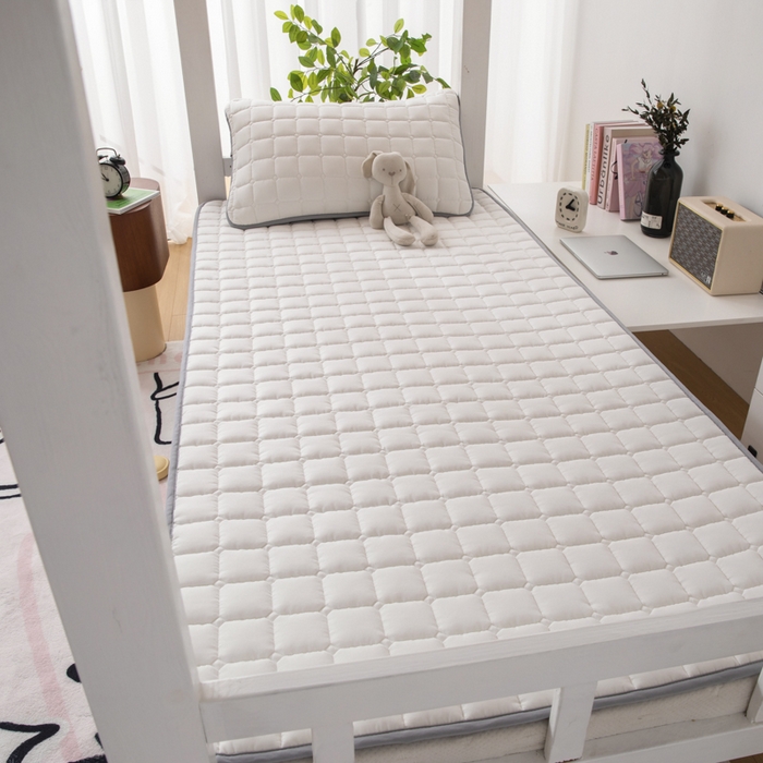 91家纺网 家纺一手货源 找家纺 拾小柒 2025新款A类原棉大豆纤维加厚床褥子床垫保护垫铺床款学生款 白 学生款