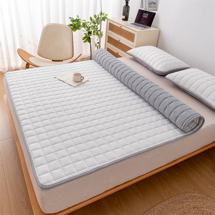 91家纺网 家纺一手货源 找家纺 拾小柒 2025新款A类原棉大豆纤维加厚床褥子床垫保护垫铺床款成人款-床护垫 白 成人款