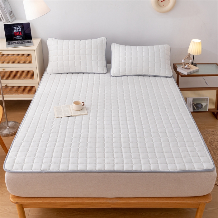 91家纺网 家纺一手货源 找家纺 （总）拾小柒 2025新款A类原棉大豆纤维加厚床褥子床垫保护垫铺床款成人款-床护垫