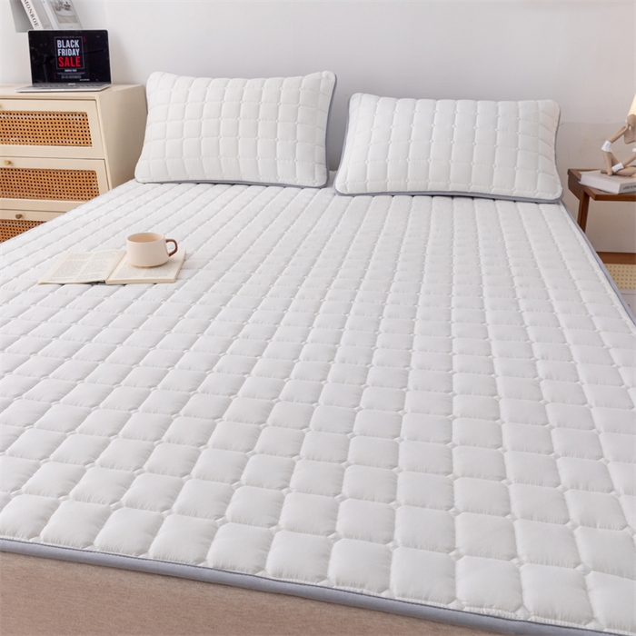 91家纺网 家纺一手货源 找家纺 拾小柒 2025新款A类原棉大豆纤维加厚床褥子床垫保护垫铺床款成人款-床护垫 白 成人款