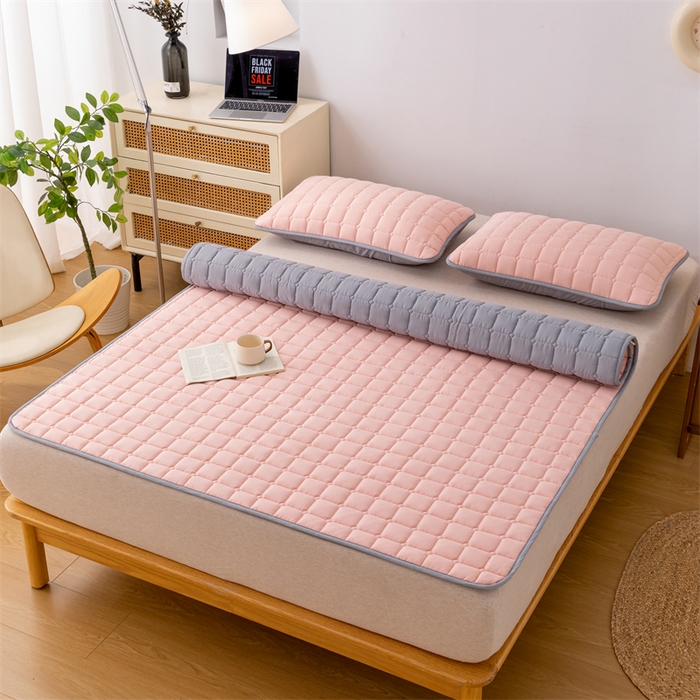 91家纺网 家纺一手货源 找家纺 （总）拾小柒 2025新款A类原棉大豆纤维加厚床褥子床垫保护垫铺床款成人款-床护垫