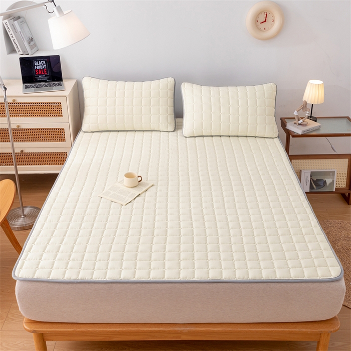 91家纺网 家纺一手货源 找家纺 （总）拾小柒 2025新款A类原棉大豆纤维加厚床褥子床垫保护垫铺床款成人款-床护垫