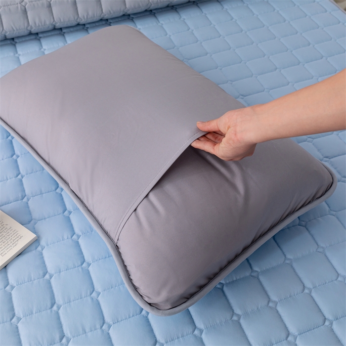 91家纺网 家纺一手货源 找家纺 拾小柒 2025新款A类原棉大豆纤维加厚床褥子床垫保护垫铺床款成人款-床护垫 蓝 成人款