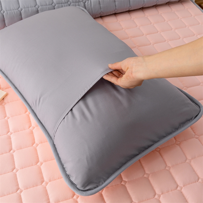 91家纺网 家纺一手货源 找家纺 拾小柒 2025新款A类原棉大豆纤维加厚床褥子床垫保护垫铺床款成人款-床护垫 粉 成人款