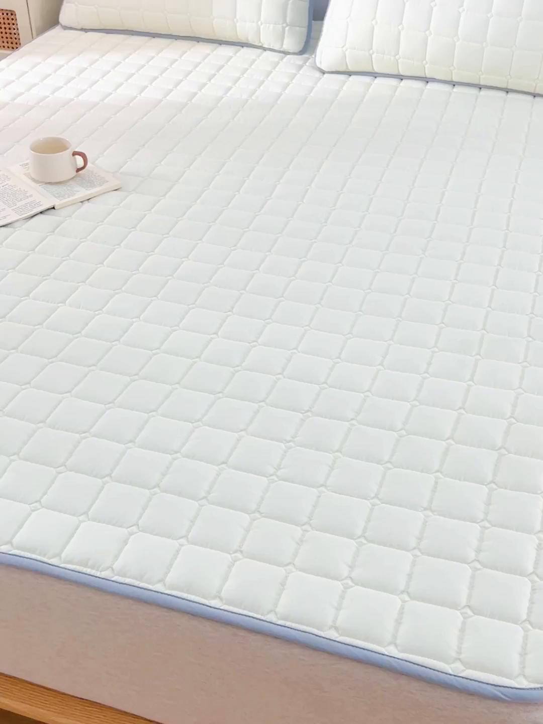 91家纺网 家纺一手货源 找家纺 拾小柒 2025新款A类原棉大豆纤维加厚床褥子床垫保护垫铺床款成人款-床护垫 咖 成人款