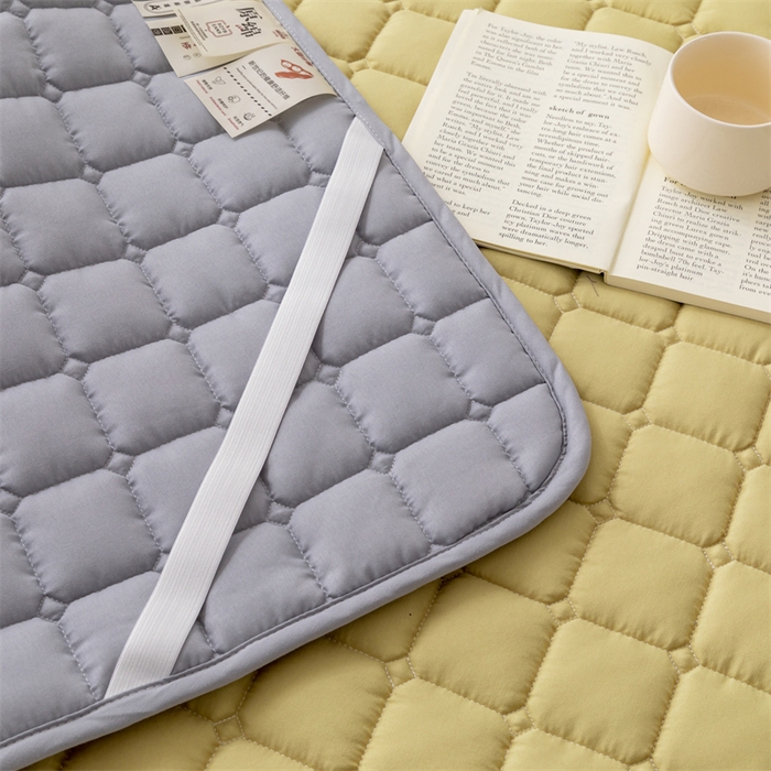 91家纺网 家纺一手货源 找家纺 拾小柒 2025新款A类原棉大豆纤维加厚床褥子床垫保护垫铺床款成人款-床护垫 姜黄 成人款