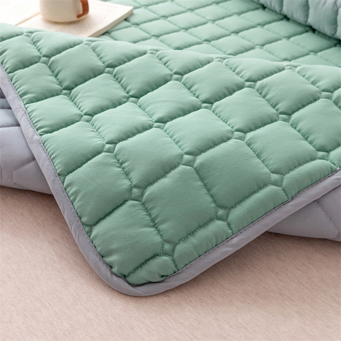 91家纺网 家纺一手货源 找家纺 拾小柒 2025新款A类原棉大豆纤维加厚床褥子床垫保护垫铺床款成人款-床护垫 绿 成人款