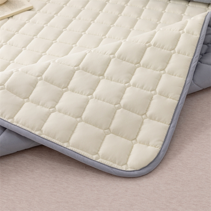 91家纺网 家纺一手货源 找家纺 拾小柒 2025新款A类原棉大豆纤维加厚床褥子床垫保护垫铺床款成人款-床护垫 米白 成人款