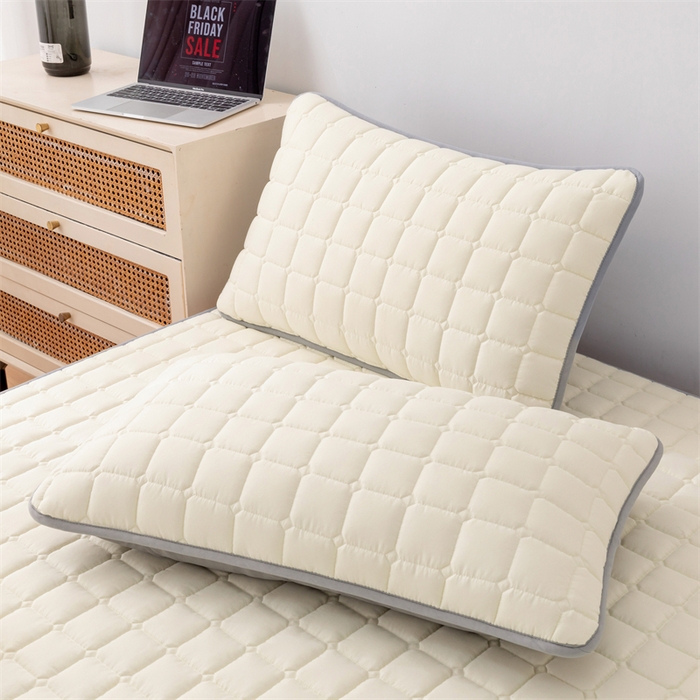 91家纺网 家纺一手货源 找家纺 拾小柒 2025新款A类原棉大豆纤维加厚床褥子床垫保护垫铺床款成人款-床护垫 米白 成人款