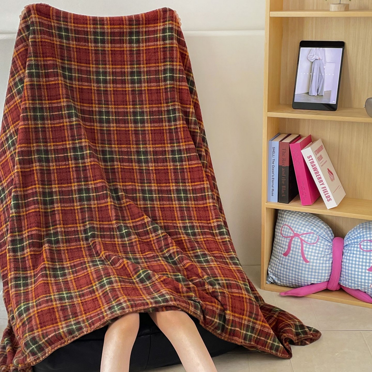 91家纺网 家纺一手货源 找家纺 十里居 2025新款双面绵羊绒多功能盖毯沙发毯户外毛毯 节日派对