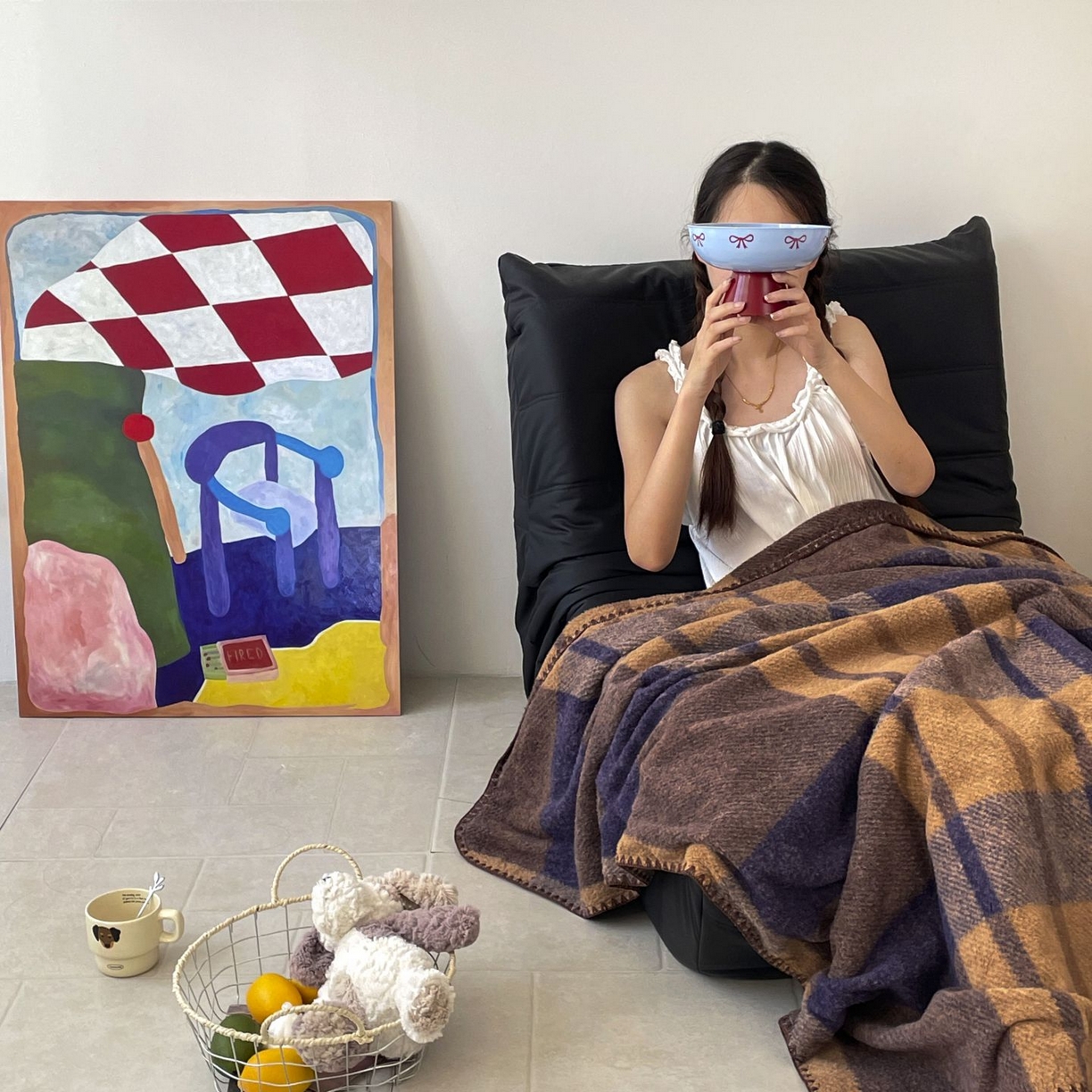 91家纺网 家纺一手货源 找家纺 十里居 2025新款双面绵羊绒多功能盖毯沙发毯户外毛毯 蓝郁