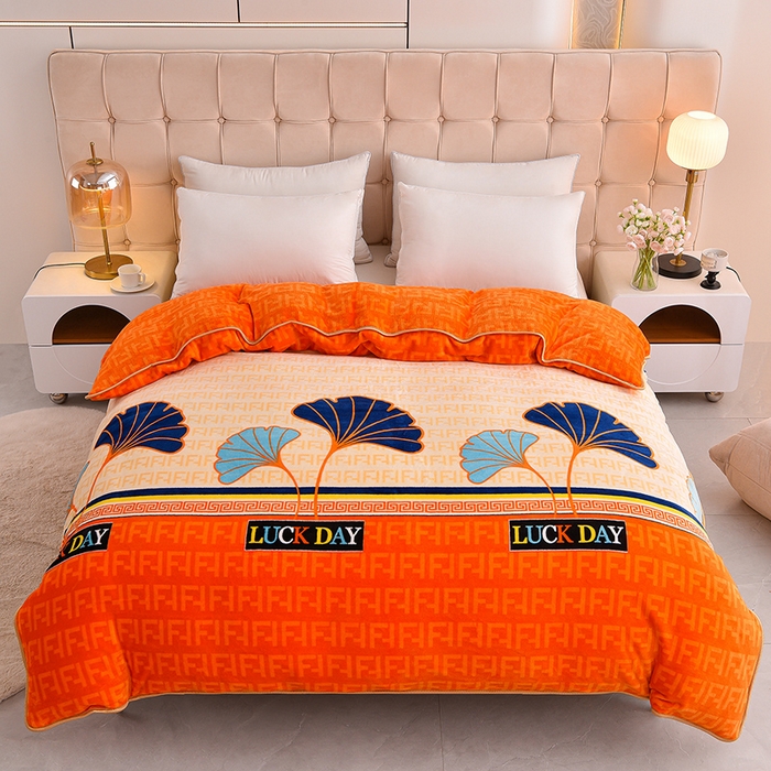 91家纺网 家纺一手货源 找家纺 博兰蒂 2025新款床裙款高克重牛奶绒印花四件套三生有幸